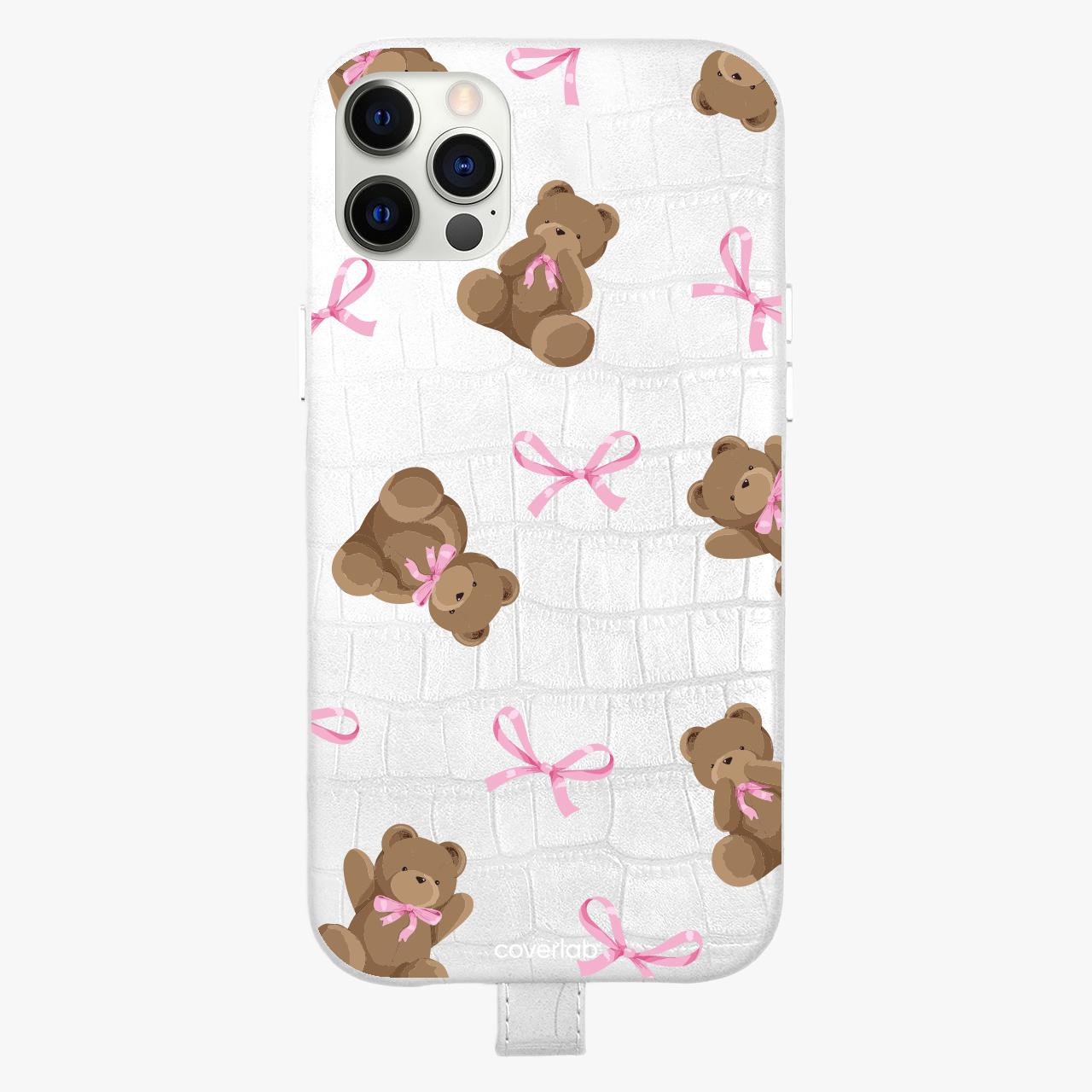 Funda de cuero personalizada con Osito de Peluche lindo para iPhone