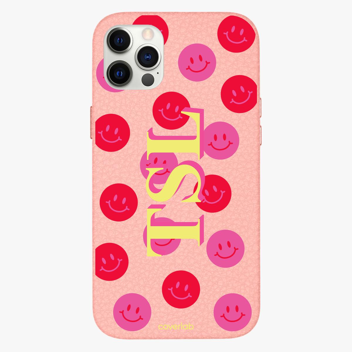 Funda de Cuero Personalizada con Sonrisa Fucsia