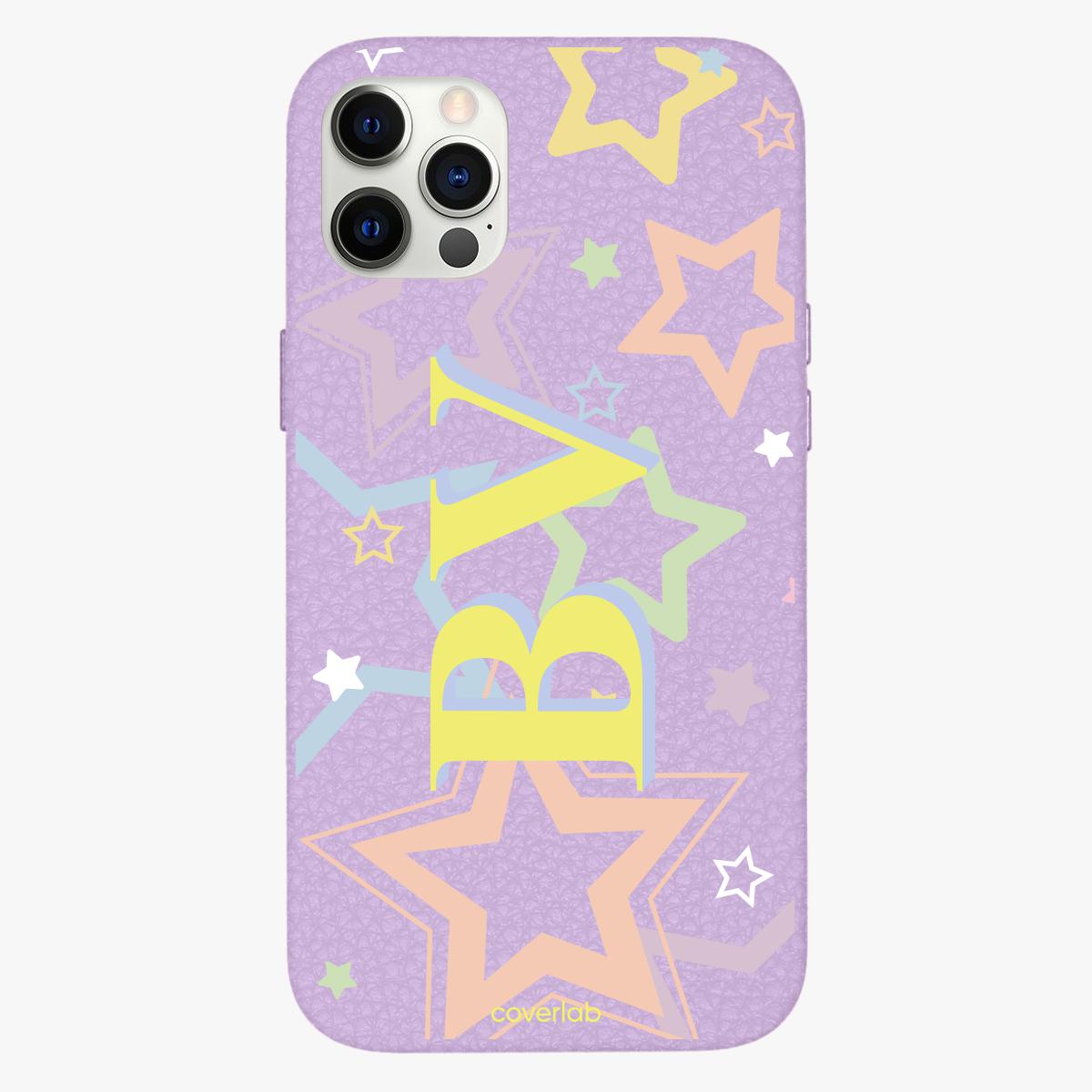 Funda de Cuero Personalizada con Estrellas Pastel