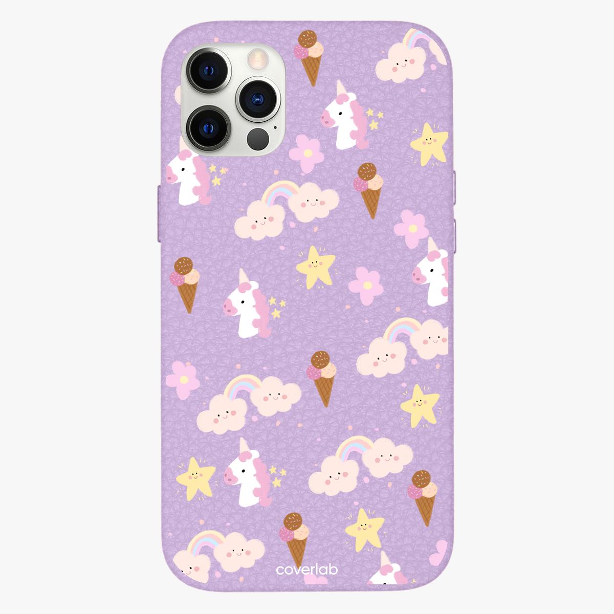 Funda de cuero para iPhone personalizada Unicornios